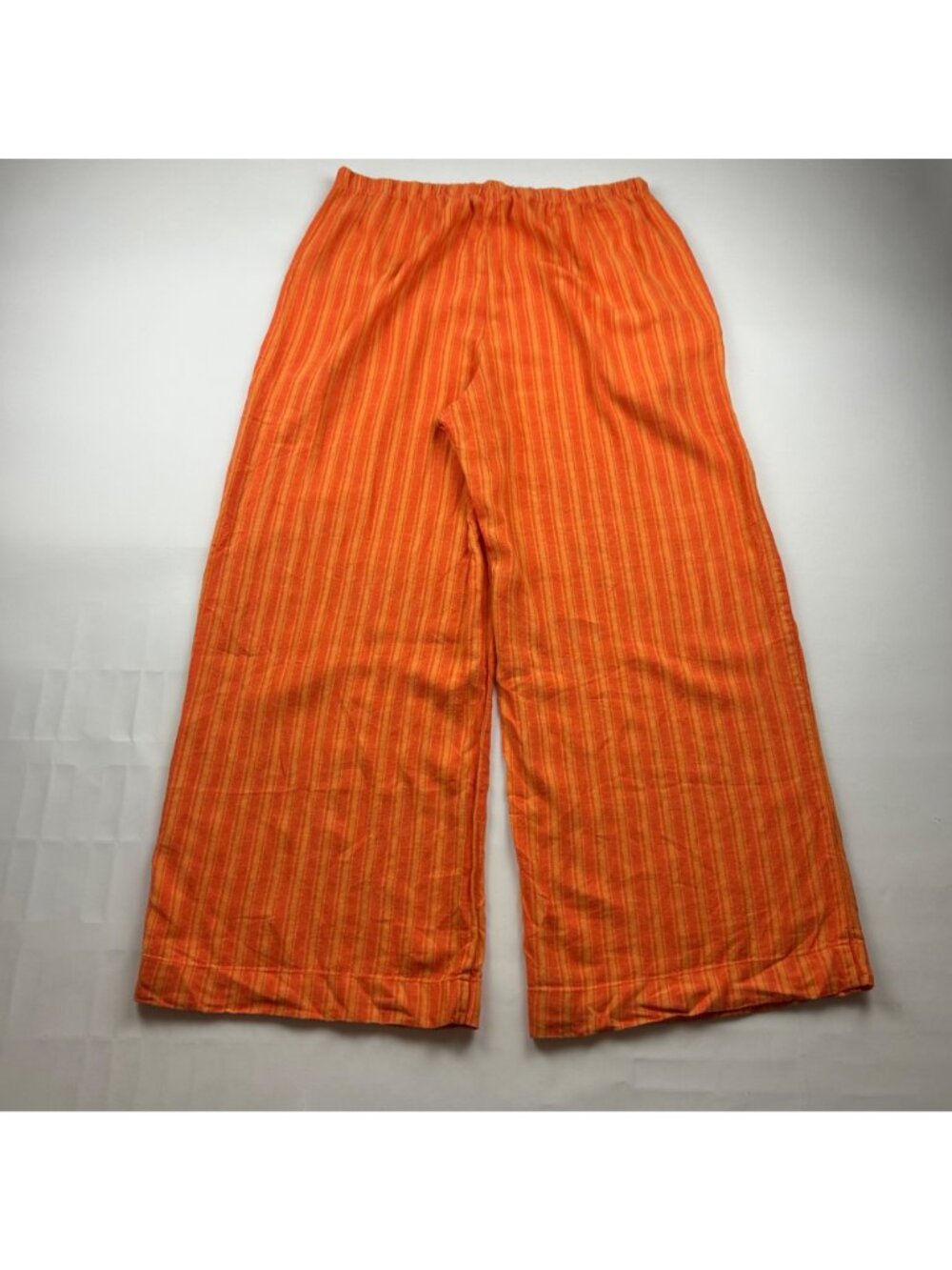 TALL Old Navy Orange Striped Linen Blend Wide Leg Lounge Pant MT - Picture 6 of 7